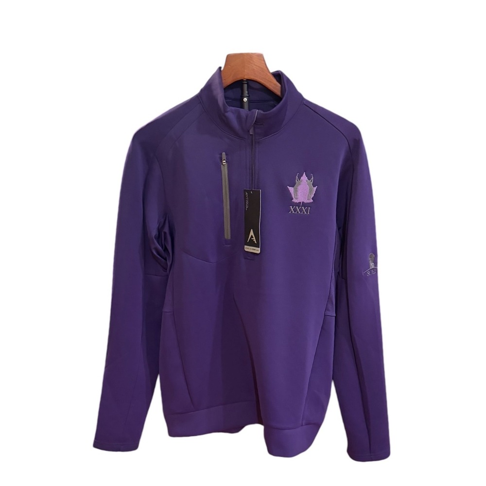 Golf Antigua Mens Purple Quarter Zip Pullover XXXI Logo Jacket NWT Mock NWT M